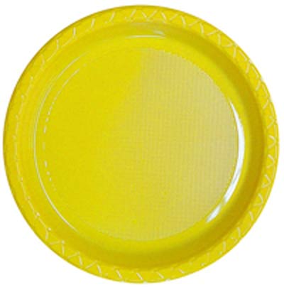 (image for) Yellow Plastic Dinner Plates (25)